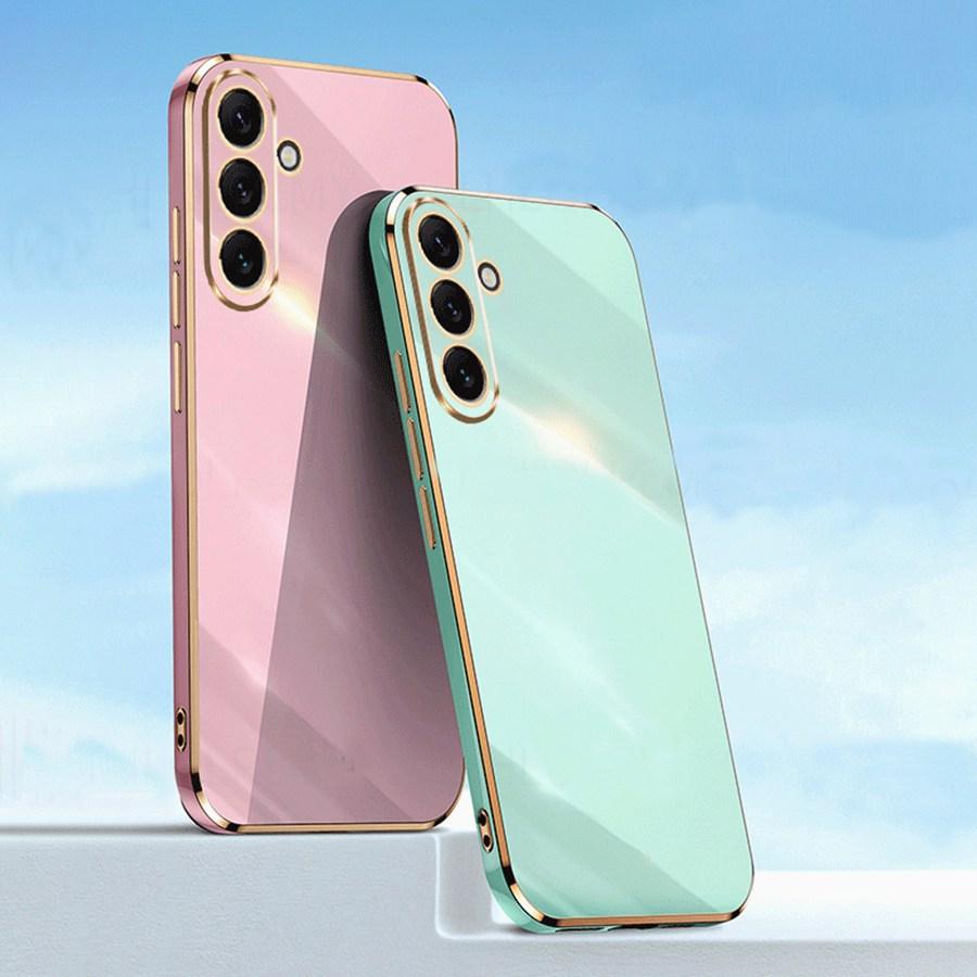 Luxusní pokovený silikonový kryt pro Samsung Galaxy A15 A25 A35 A55 A13 A16 A06 A24 M34 5G A05S A17 A07 A26 S24 S23 A36 A56 S25 S26 A37 A57 Čtvercový kryt