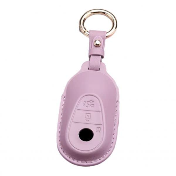 

[Kadeko] Чехол для ключа из натуральной кожи для Mercedes-Benz, совместимый с новым C-Class W206 и новым S-Class W223 (фиолетовый)