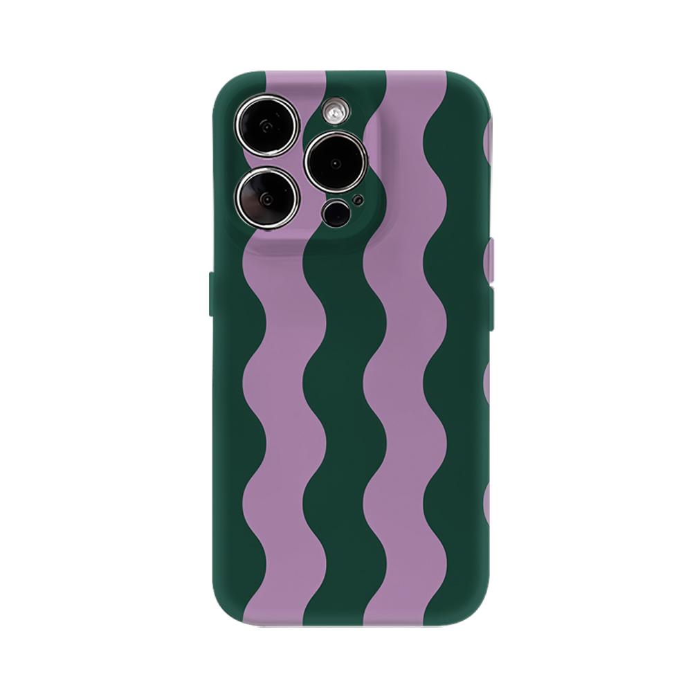 

Чехол-волна лавандового цвета для IPhone 17AIR 16E 16 15 14 13 12 11 17 Pro Max Plus Двухслойная задняя крышка IPHONE17PRO