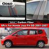 6Pcs Car Window Door Column B C D BC Pillar Post Cover Trim for Honda Jazz Fit GD GE GK GS GR 2001- Mirror Effect PC Sticker