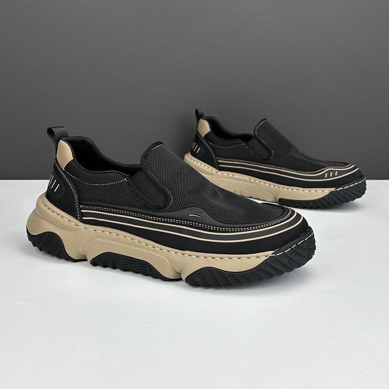 New Summer Breathable Lazy Shoes 2025 Versatile One-pedal Men's Shoes Trendy Thick-soled Wear-resistant Casual Trendy Shoes