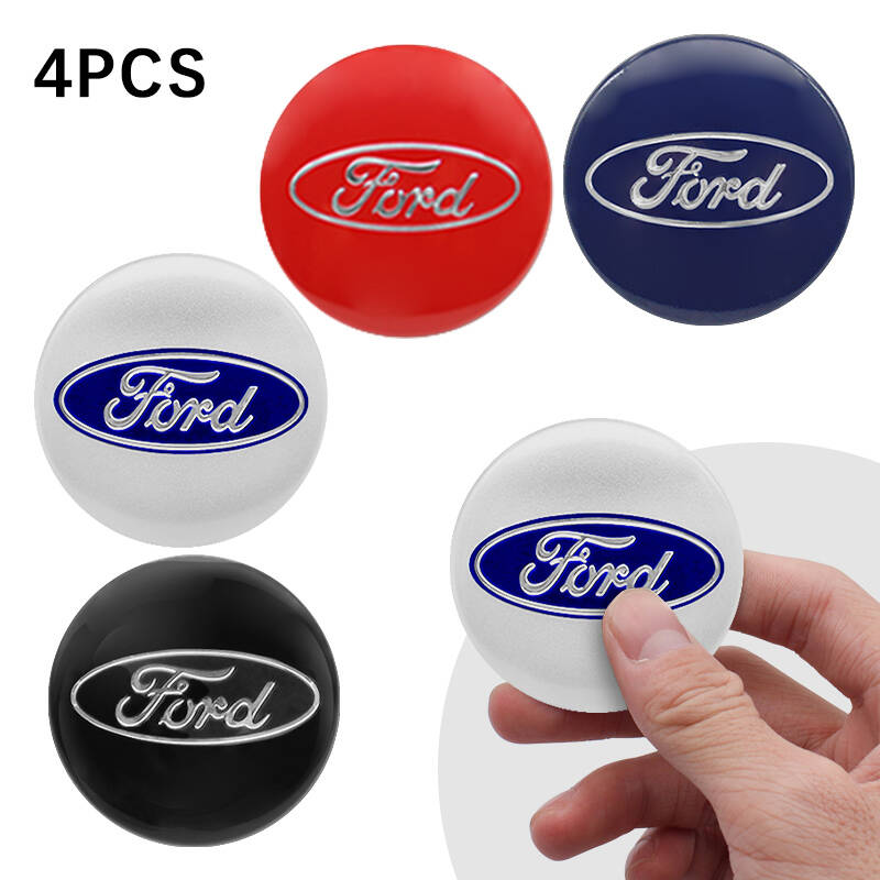 wcgvh8 4Pcs 56/60/65mm Car Wheel Center Hub Cap Stickers For Ford Focus Fiesta Ranger Mondeo S-MAX Kuga Mustang Car Emblem Badge Decal