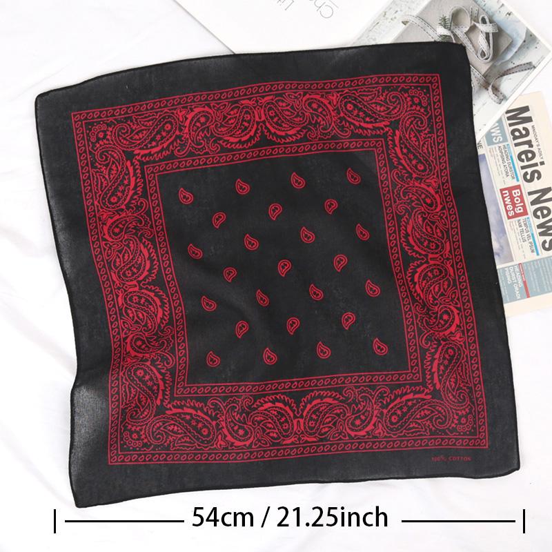 Unisex Cotton Bandana Kerchief Hip Hop Black Hair Band Neck Scarf Sports Headwear Wrist Wraps Head Square Scarves Handkerchief