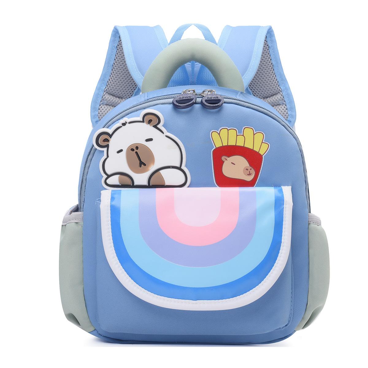 

New cartoon backpack, kindergarten girls lightweight and cute high-value schoolbag, children s travel backpack синій