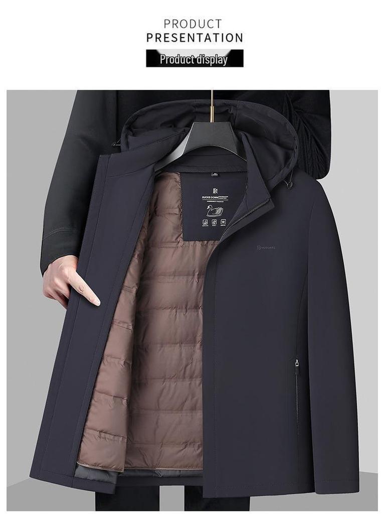 S611 Men's Thick Hooded Winter Down Jacket with Removable Liner