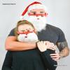 Women's Santa Hat with White Beard and Face Mask for Christmas Costume