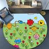 Mr. Men and Little Miss,Round Area Rug,Carpet Rug for Living Room Bedroom Sofa Playroom Decor,Non-slip Floor Mat