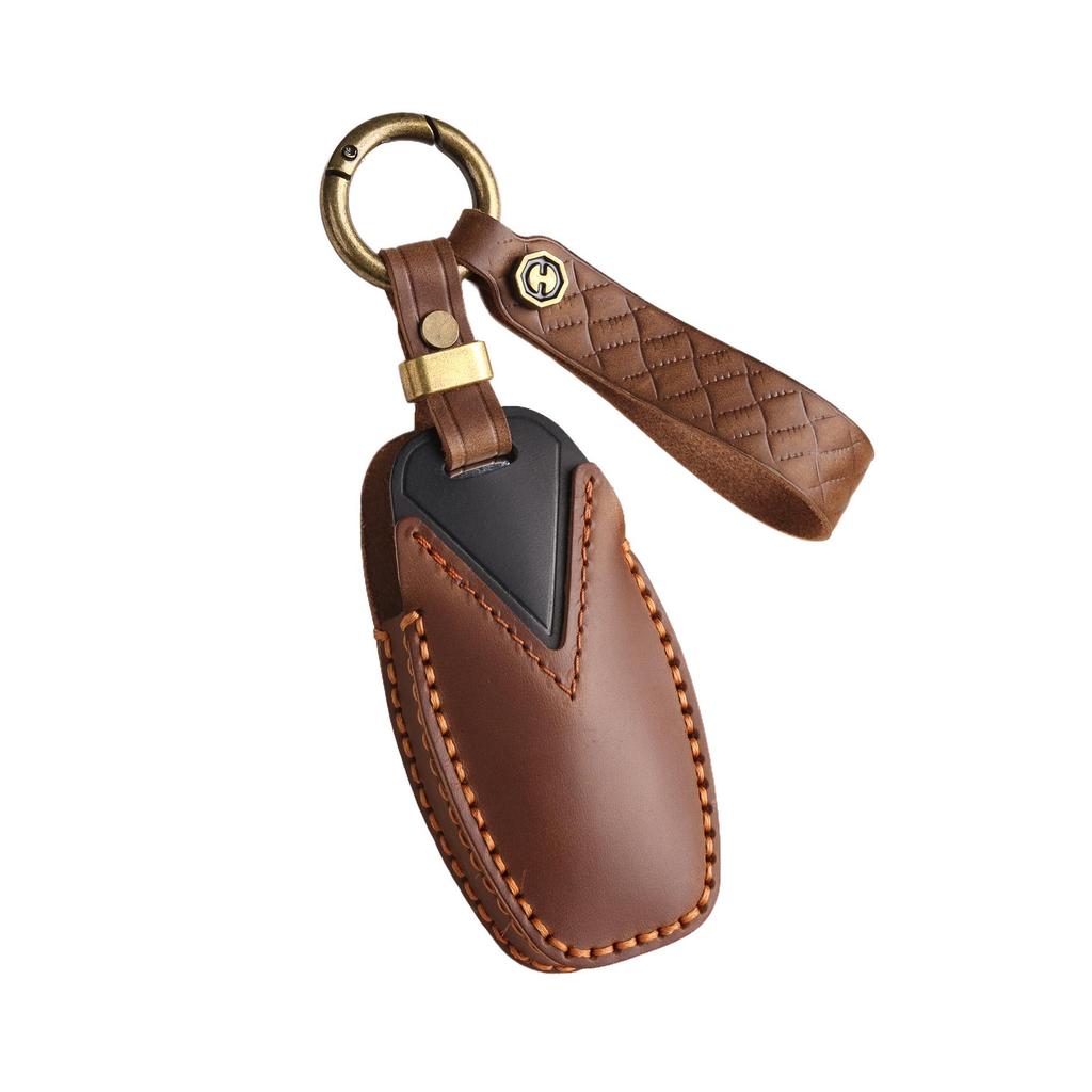 Red Flag H5 Leather Car Key Cover with High-End Buckle – HS7 Cowhide Men’s Bag Edition