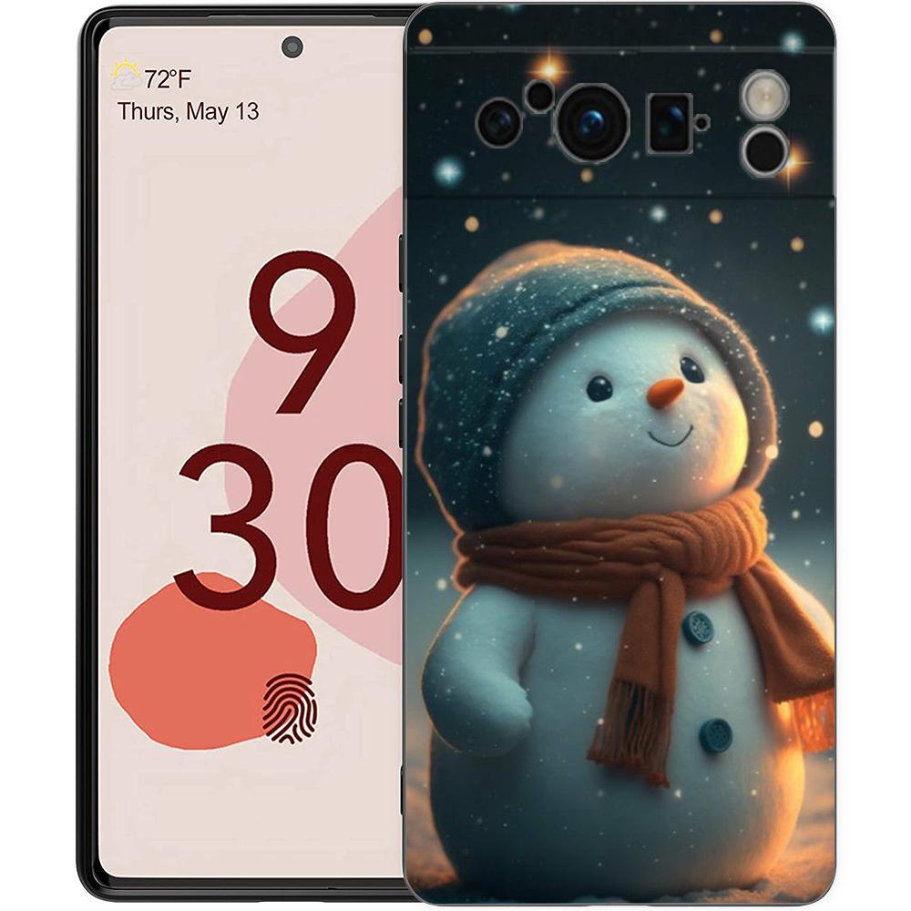 

Чехол для телефона Google Pixel 8 7 6 Pro 8A 7A 6A, ТПУ-оболочка, Мягкий силикон, Ударопрочный, Черная крышка, Печатный рождественский рисунок Pixel 6 Pro