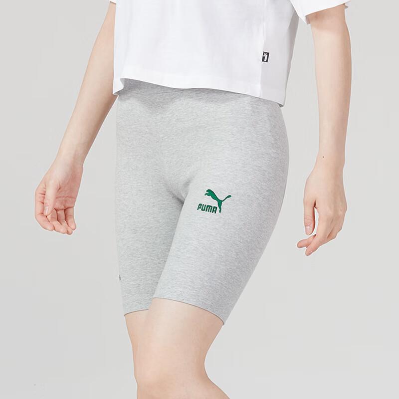 Puma Solid High-Waisted Elastic Fitness Shorts Women shorts Gray 622574-04