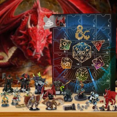 DND Advent Takvimi 2024 Rastgele Çok Yüzlü Zar Geri Sayım Takvimi 24 Gün Noel Minyatürleri DND Figürleri Çocuklar ve Yetişkinler İçin Set