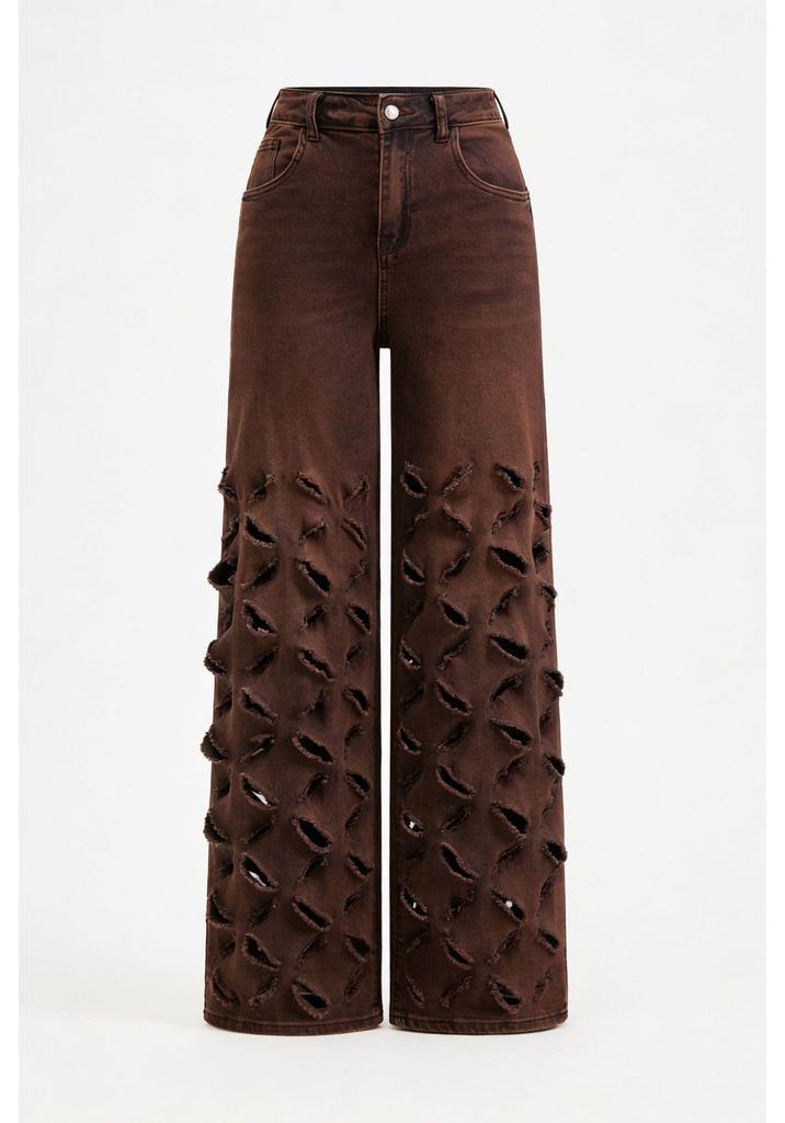M-6202 European and American Spring/Summer Women's Fashionable Sexy Ripped Washed Denim Pants