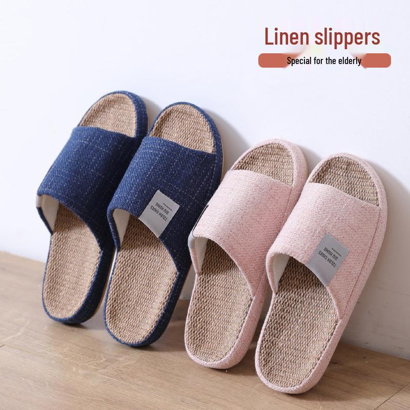 Breathable Cotton & Linen Non-Slip Slippers for Men and Women - All Seasons Wear