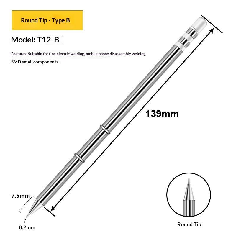 T12 Multiple Styles Integrated Soldering Iron Tips Fast Heat Conduction Easy Tinning For DIY Electronic Repair Projects