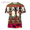 Summer Round Neck African Style Ethnic Woman Graphic 3D Print Top Fashionable Casual Short Sleeved Women's T-shirts