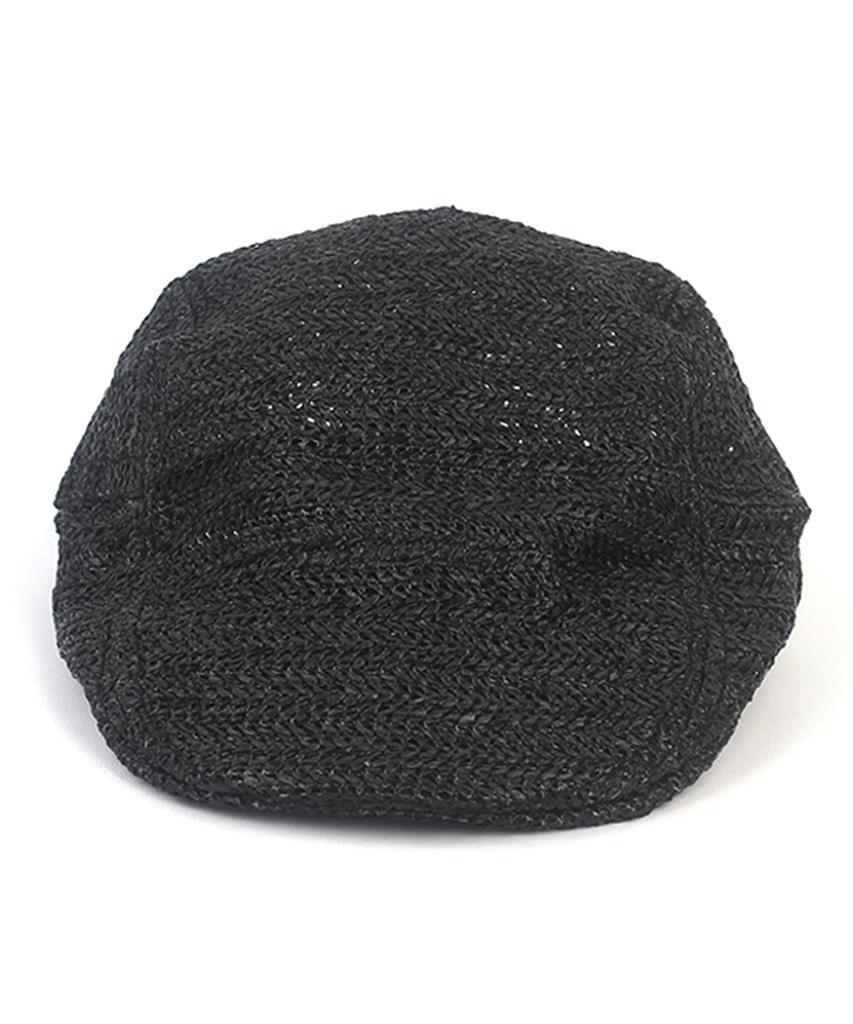 Rough Linen Black Side Belt Hunting Cap