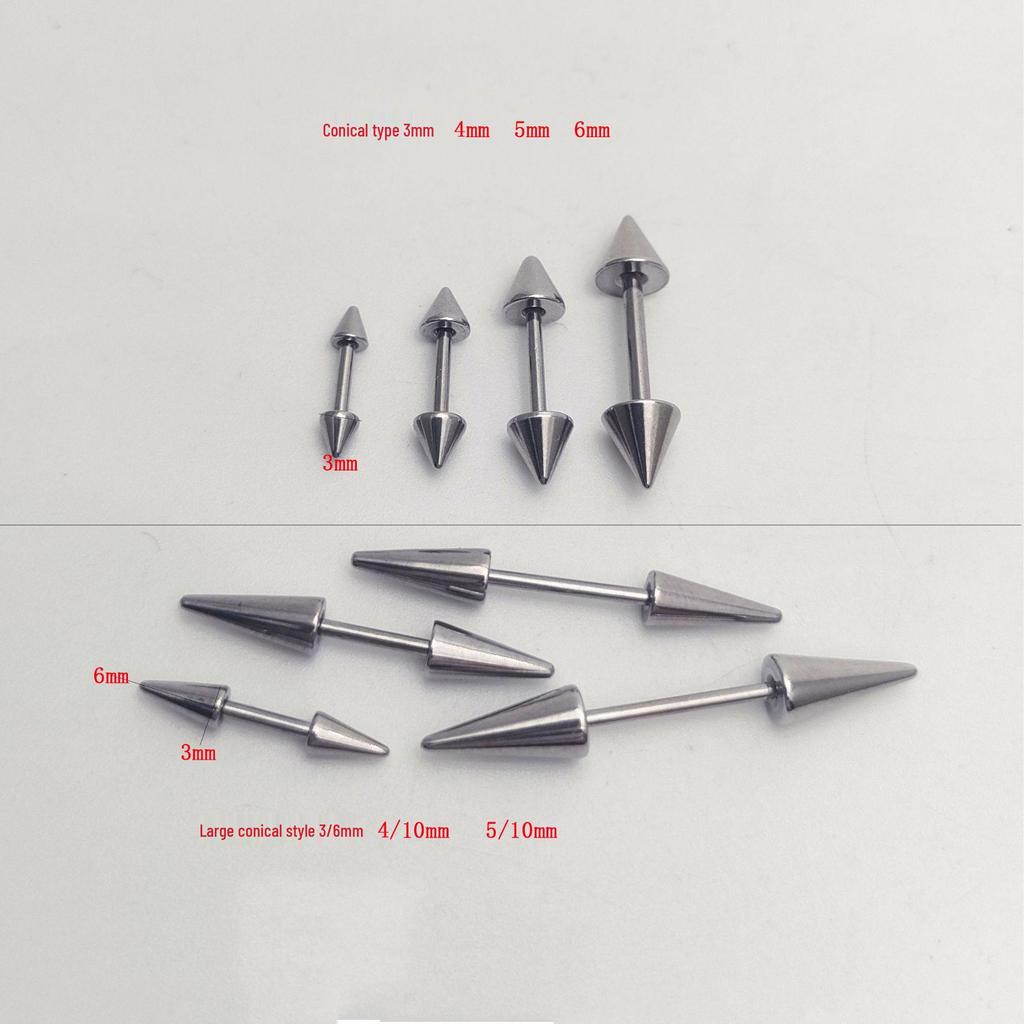 14/16G Stainless Steel Multipurpose Conical Tongue, Nipple & Bridge Piercing Ring
