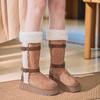 Long Boots Winter New Medium Tube Fluffy Large Thick-soled Cotton Shoes Curly Snow Boots Thickened Warm Short Boots