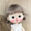 BJD Wig Qbaby Blyth Amydoll Cute Soft Bangs Ponytail with Long Hair For Big Head Doll Dolls Toy Doll Accessories 10 Inches