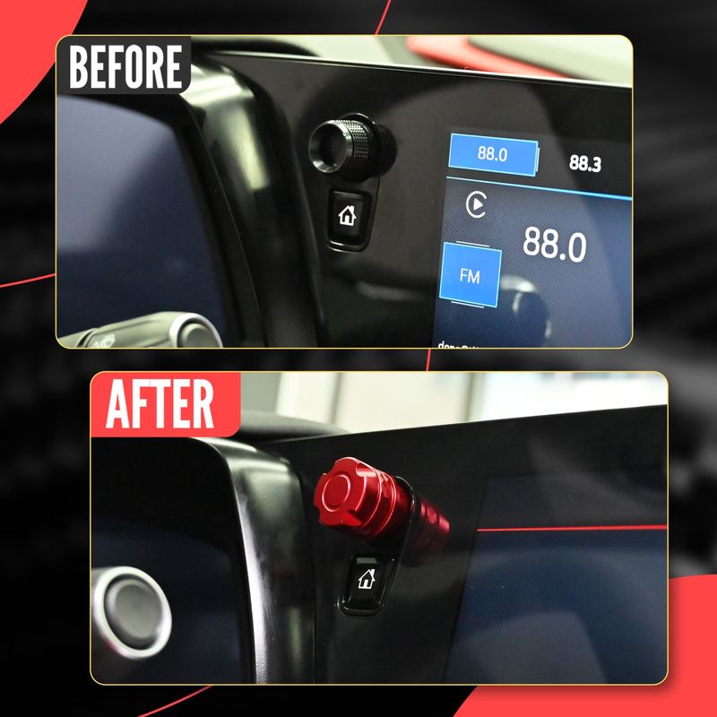 Car Radio Volume Control Knob  Red Black Silver For CHEVROLET Corvette Stingray Z06 E-Ray C8 Coupe     2025