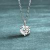 6.5mm Round Cut Six Prong Solitaire Moissanite Pendant Necklace S925 Sterling Silver For Women