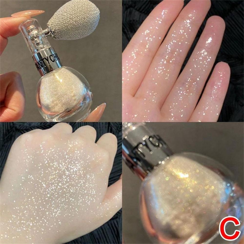 Glitter Highlighter Pearl Powder Highlight Spray Diamond High Gloss Airbag Perfume Sparkling Light Face Body Makeup Cosmetics, 2) Gilded Gold
