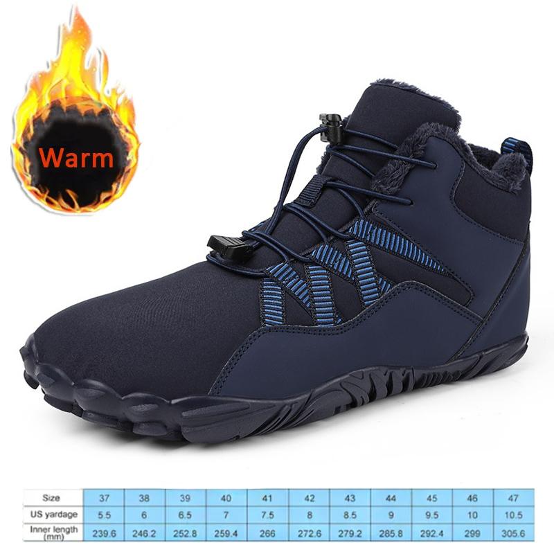 Nieuwe Winterlaarsjes Heren Sneeuw BareFoot Casual Schoenen Outdoor Werkschoenen Dames Warme Bont Heren Enkellaarsjes Heren Sneeuwlaarzen Grote Maat 47