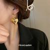 Metal Love Letter Earrings Korean Design Sense Simple Stud Earrings Earrings Fashion Versatile Temperament Earrings Women