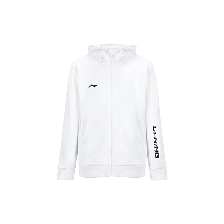 Li Ning Sweatshirts Unisex White Hooded Moderate Cardigan AWDTF35-2 3XL