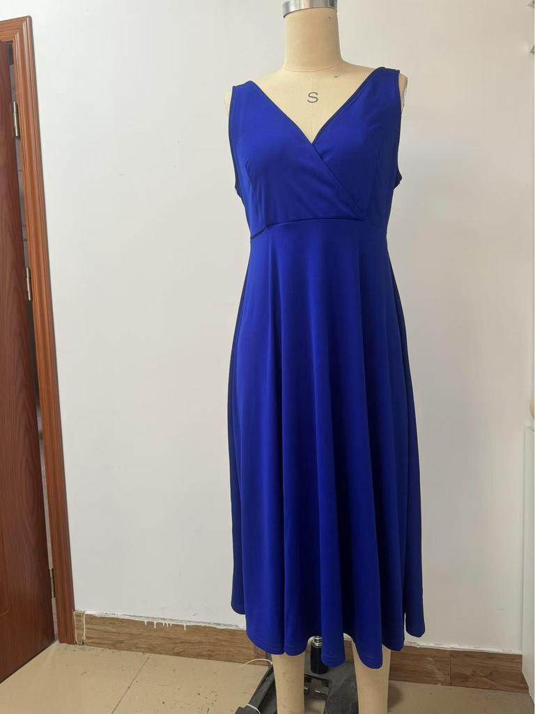 2025 Ärmellose V-Ausschnitt Weste Mode Lässig Abendkleid