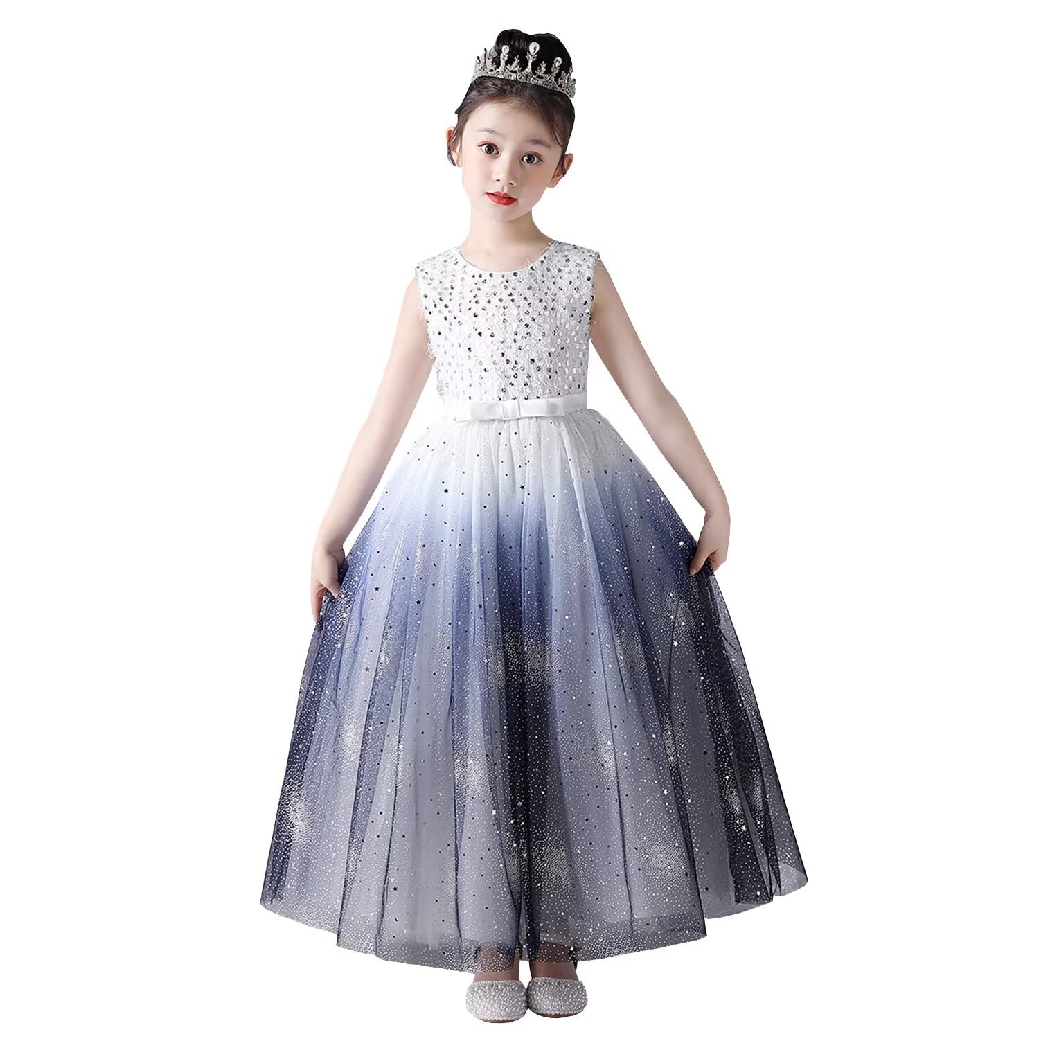 

Kayiyasu Long Perfect for Piano Jumper Sequin Round Zipper Entrance Ages Children s Dress, Recitals, Skirt, Gradient, Neck, Ribbon, Tulle, Detail, синий