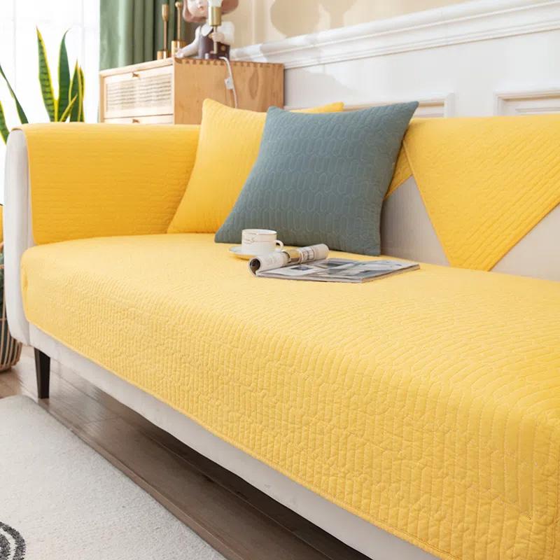 Four Seasons General Cotton Breathable Non-slip Cushion Solid Color Sofa Cushion Summer Universal Modern Minimalist Style Sofa Cover
