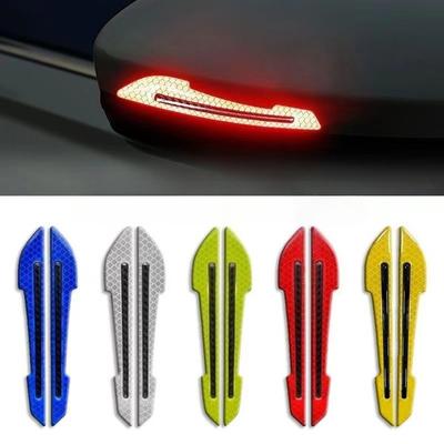 Car Reflective Stickers Collision Avoidance Warning Strip Tape Traceless Protective Sticker Warn On Rearview Mirror Accessories