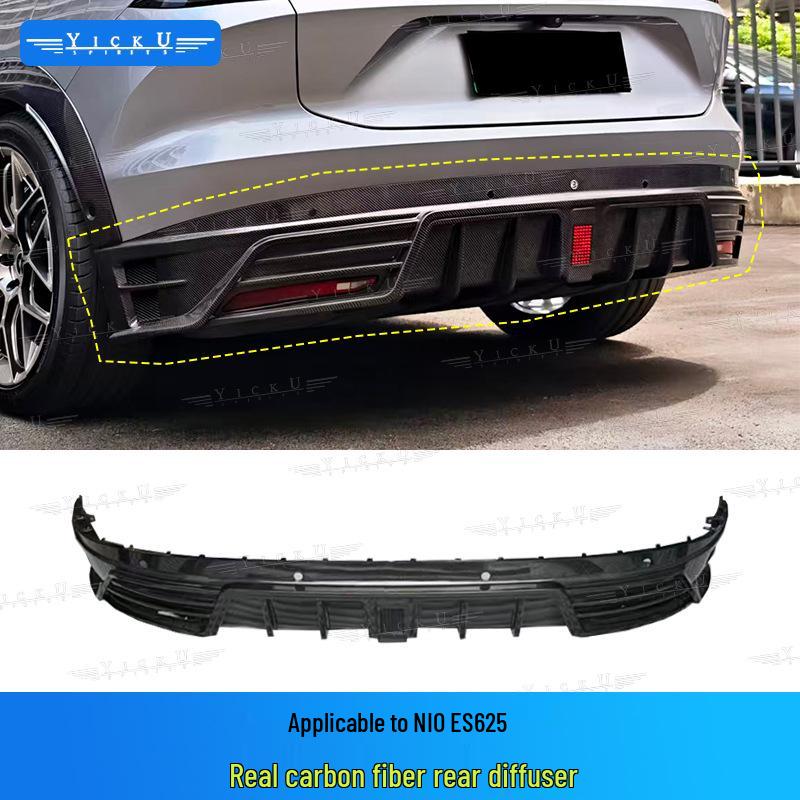 Compatible with NIO EC6: Modified Pluto Style Front Lip, Rear Lip, Top Wing, Tail Wing, Wind Deflector, Fender Trim, and Mirror Cover Kit.