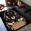 Black Cats in Crown Rug for Gothic Style Interiors | Dark Elegance Carpet | Vintage Home Decor Elements Skid resistant carpet