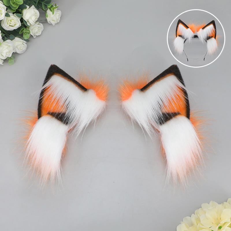

Rechargeable Movable Plush Fox Ears Headband - Detachable Electric Headdress for Cosplay