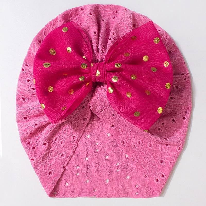 New children's hats, solid color bow baby pullover hats, summer breathable baby caps