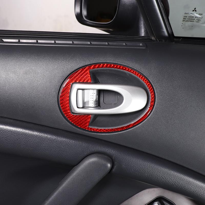 Soft Carbon Fiber Car Inner Door Bowl Handle Frame Trim Sticker For Mitsubishi Eclipse 2006-2011 Auto Interior
