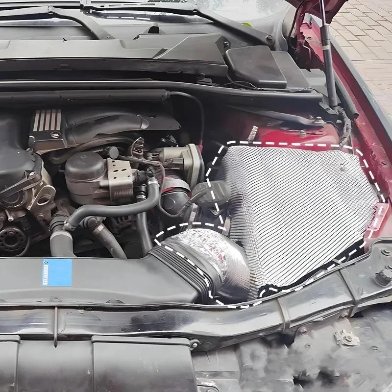 Bouclier d'Isolation Thermique d'Échappement Automobile Aluminium pour Compartiment Moteur Sous Châssis Protège Accessoires Alliage Plaque à Motif Embossé