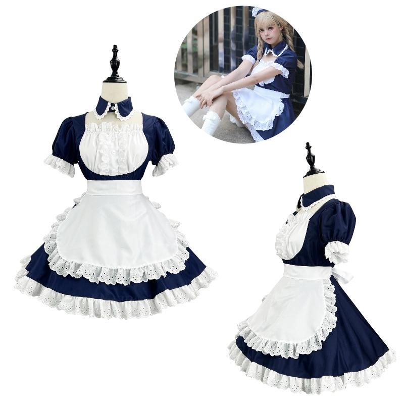 Maid Dress Lolita Game Anime Cosplay Performance Waitress Costume Uniform Party