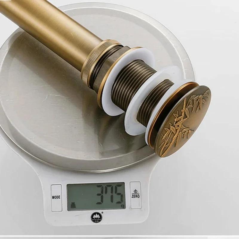 Bathroom Basin Sink Pop Up Drain Antique Brass Clic-clac Waterlet Vanity Sink Waste Drainer Art Carving Bathroom Accessories