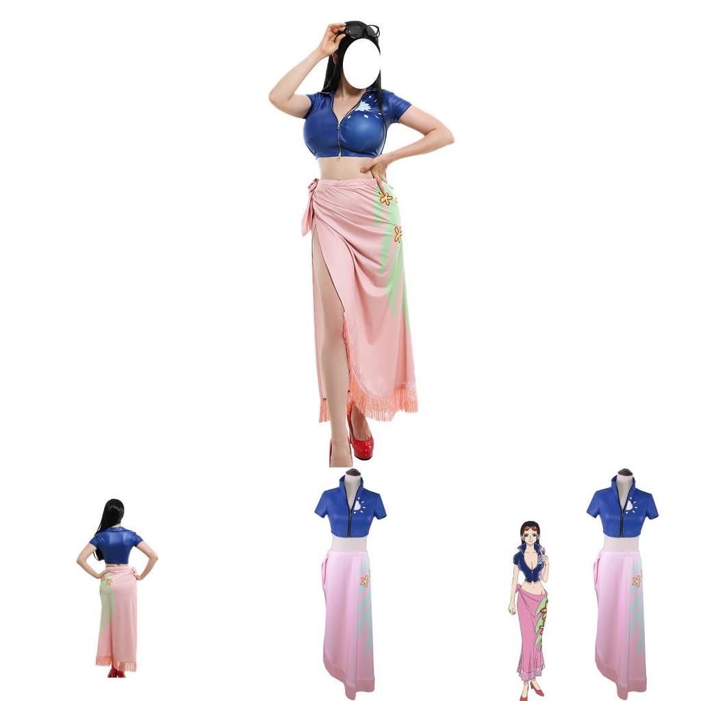 One Piece Nico Robin Rock Anime Cosplay Kostüm Halloween Oberteile Dekoriert Perfekt Für Comic Ausstellungen Und Party Events.