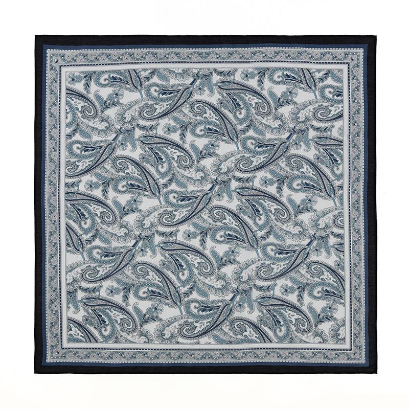 Spring New Silk Silk Cotton Blended Silk Scarf Women's Versatile Foreign Style 71 Chinese Square Scarf Scarf Neck Protection Small Scarf