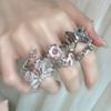 Butterfly Donut Bow Pink Open Ring Personalized Light Luxury Niche Design Cold Wind Index Finger Ring