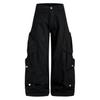 BeatStreet American Workwear Style Multi-Pocket Wide Leg Pants Loose Casual Deconstructed Design Men's Women's Trendy Trousers
