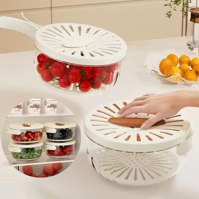 2 in 1 Gemüse-Abtropfkorb Faltbarer Griff Doppelschichtige Obst-Gemüse-Waschschüssel BPA-frei Tragbarer Lebensmittel-Frische-Organizer