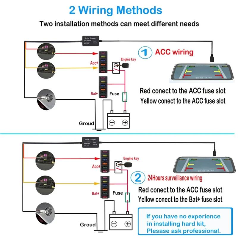 For 70Mai Hardwire Kit UP03 Only Type-C Port For 70Mai A810 X200 Omni M500 24H Parking Monitor Power Line-N25R