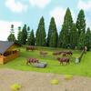 1:87 Scale Cow Models, 36-Piece Set, for Architectural Use in Farms, Ranches, and Cow Farms, Micro Landscapes, and Decorative Layouts, Dioramas, Educa