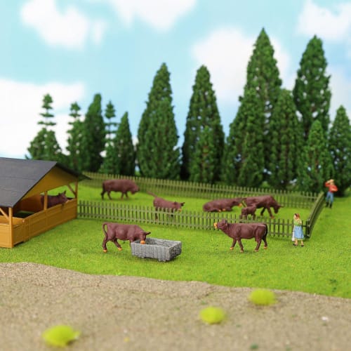 1:87 Scale Cow Models, 36-Piece Set, for Architectural Use in Farms, Ranches, and Cow Farms, Micro Landscapes, and Decorative Layouts, Dioramas, Educa