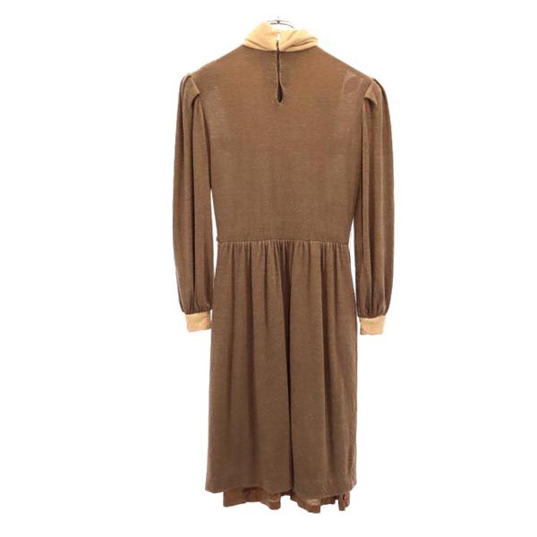 BALENCIAGA French wool blend Long sleeve one piece 38 Brown Women Used